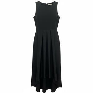 Banana Republic Women’s Black High Low Dress. Satin Trim Midi Asymmetrical